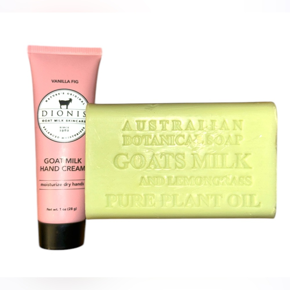 Set Of Two - Australian Lemongrass Goats Milk Soap with Dioni’s Vanilla Lotion